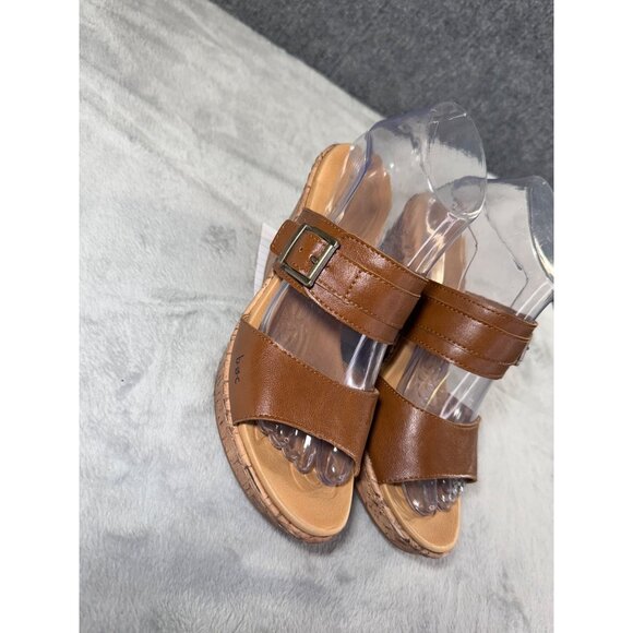 b.o.c. by Born Womens Brown Slide Sandals Wedge Heels Size 8M - Picture 16 of 16